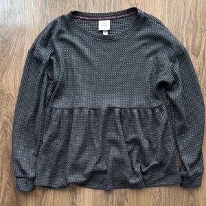 Knox Rose Waffle Knit Peplum blouse